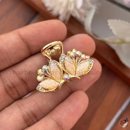 Pastel Crystal Butterfly Mini Hair Claw Clips – Pack of 6