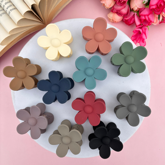 Colourful Dark Shades Flower Hair Claw - Small (Pack of 2 / Assorted)