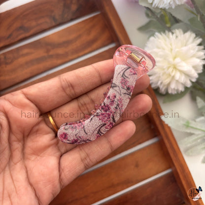 Floral Fabric Banana Hair Claw - Medium