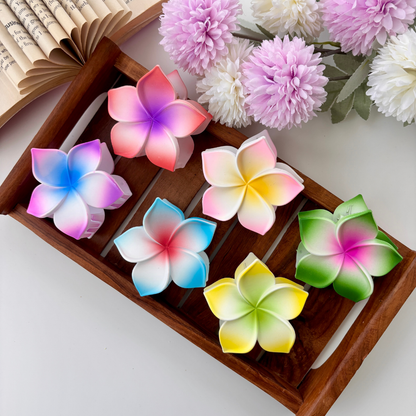 Dual Colour Matte Flower Hair Claw - Large