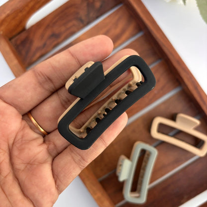 Dual Colour Rectangle Hair Claw - Medium