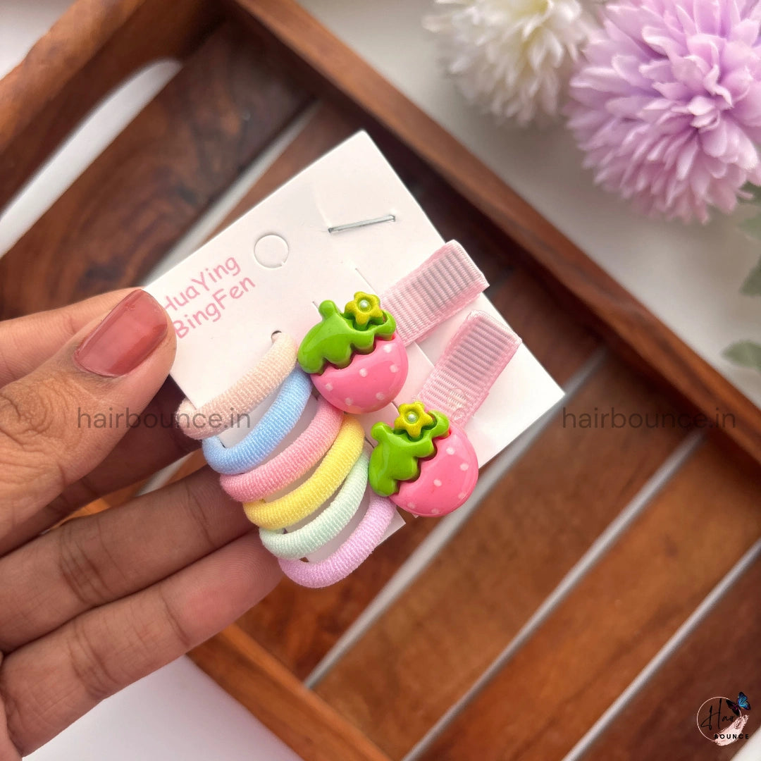 Cute Strawberry & Animal Rubber Bands