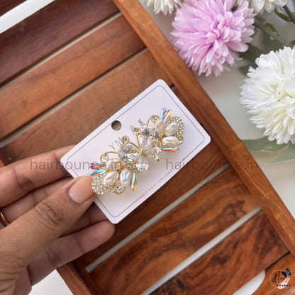 Crystal Butterfly Center Hair Barrette