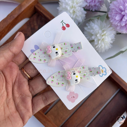 Pretty Kitty Bow Alligator Hair Clips – Pack of 2