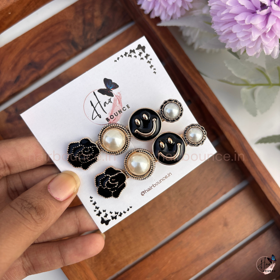 Noir Luxe Hair Clip Set