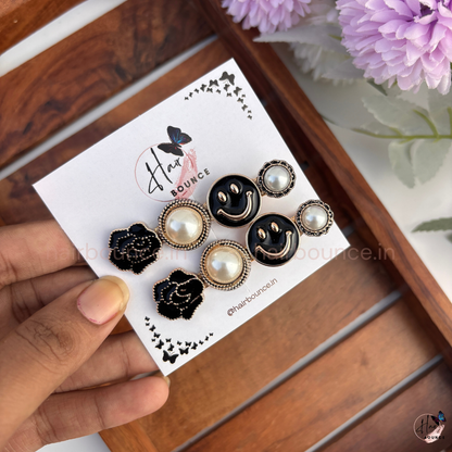 Noir Luxe Hair Clip Set