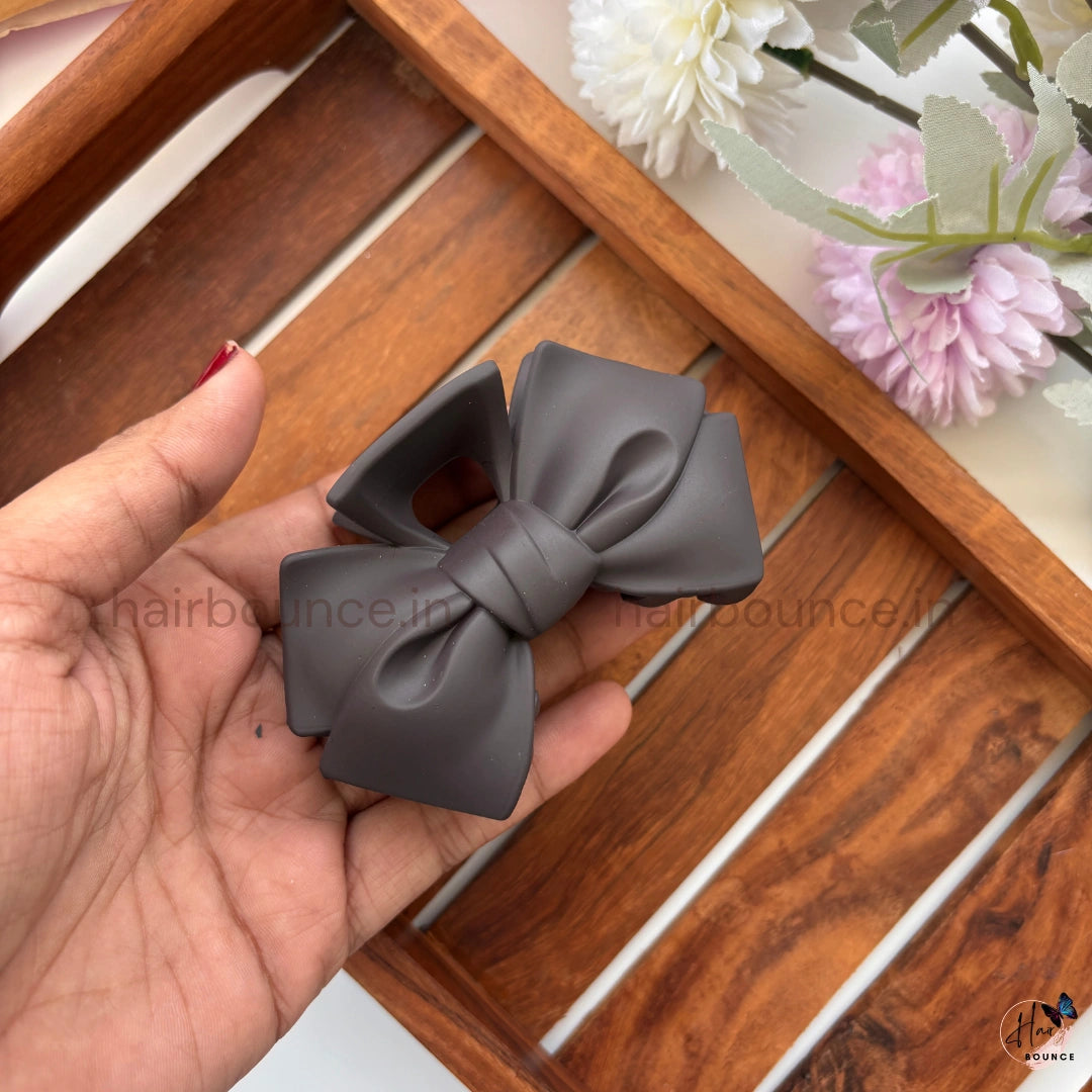 Colourful Matte Finish Bow Hair Claw - Large