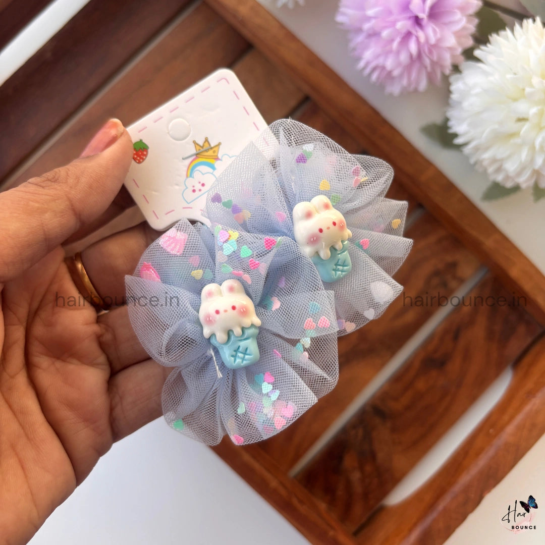 Sheer Pearl Charm Hair Rubber Bands