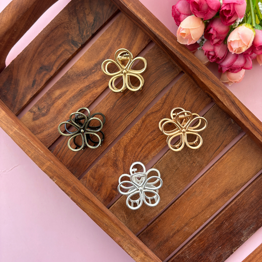 Flower Metal Hair Claw - Medium