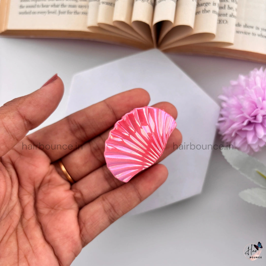 Dual Colour Shinny Shell Hair Claw - Small