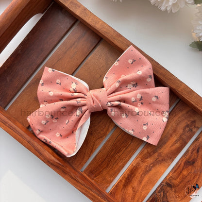 Vintage Floral Bow Hair Clip