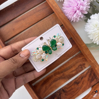 Crystal Butterfly Center Hair Barrette