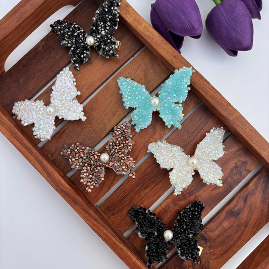 Crystal Butterfly Alligator Clip