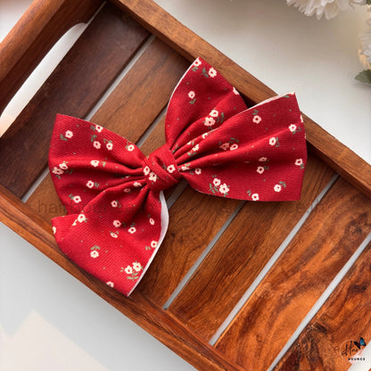 Vintage Floral Bow Hair Clip