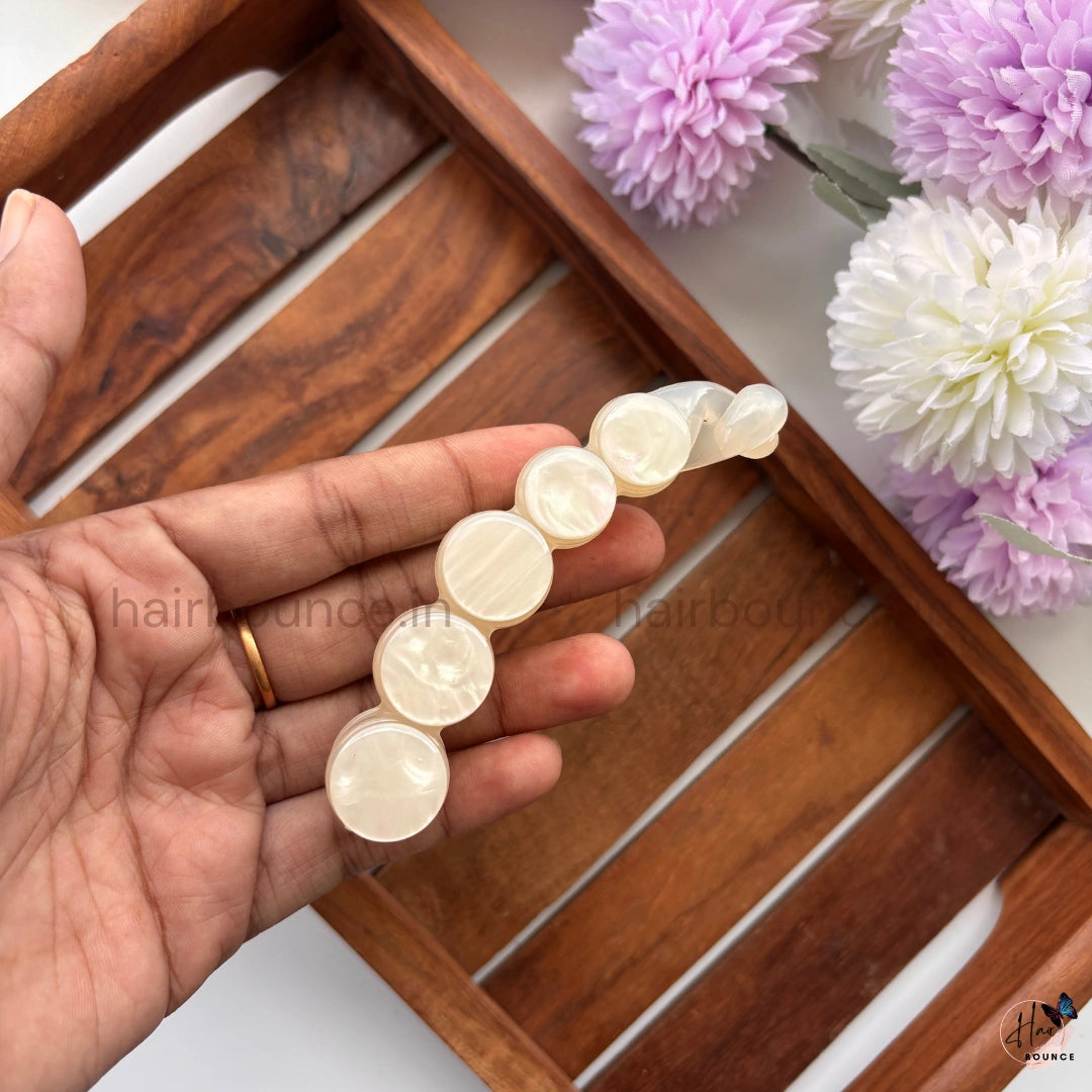 Pearl Disc Banana Hair Clip – Large