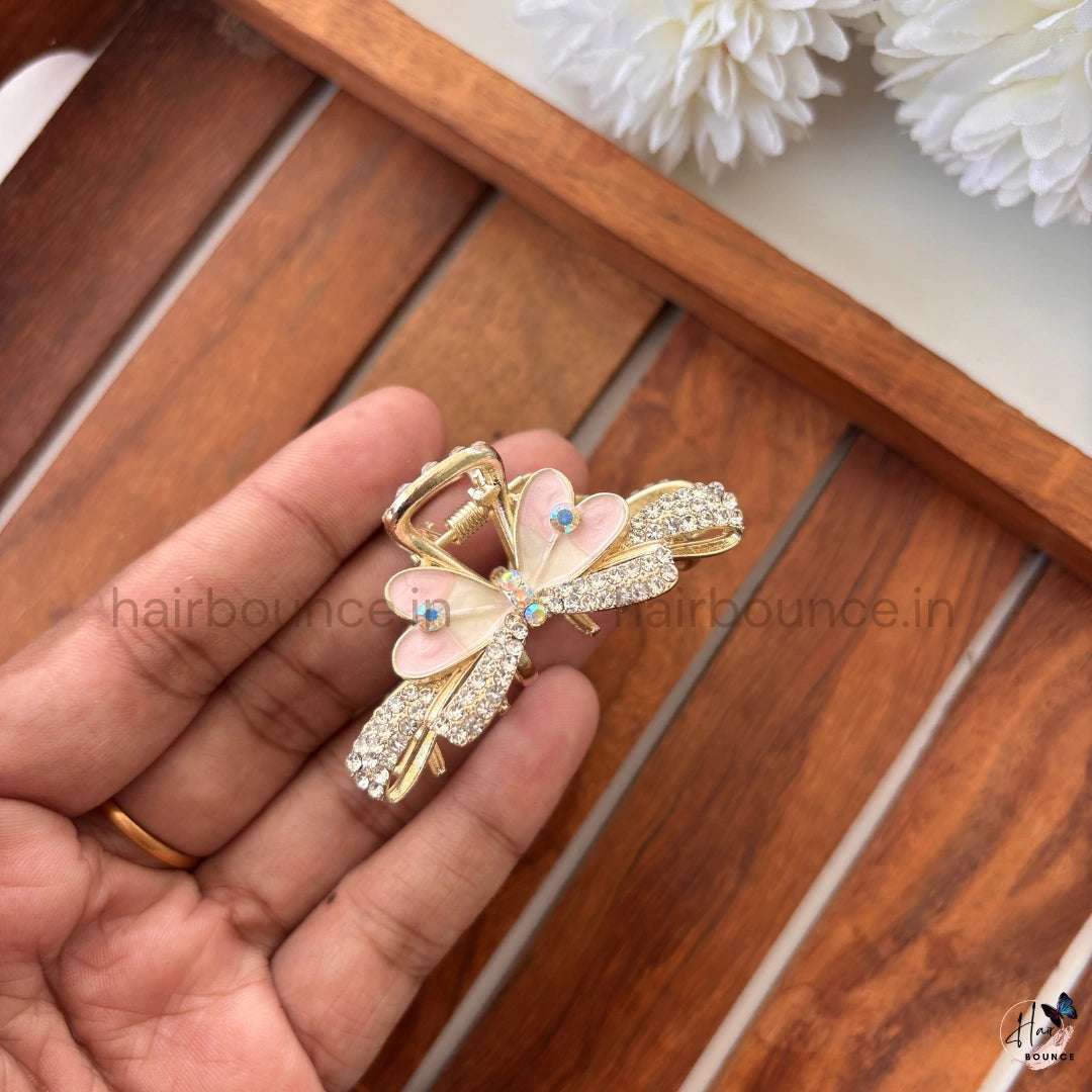 Crystal Petal Butterfly Hair Claw – Medium