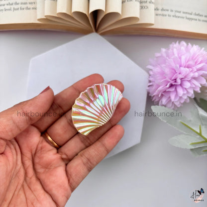 Dual Colour Shinny Shell Hair Claw - Small