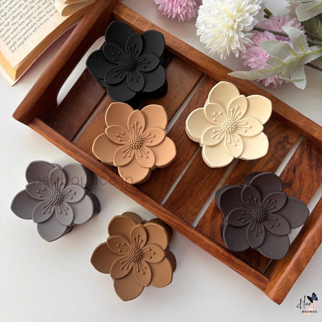 Matte Sakura Blossom Hair Claw – Large