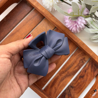Colourful Matte Finish Bow Hair Claw - Large