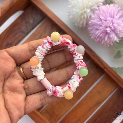 Candy Bead Fabric Scrunchie