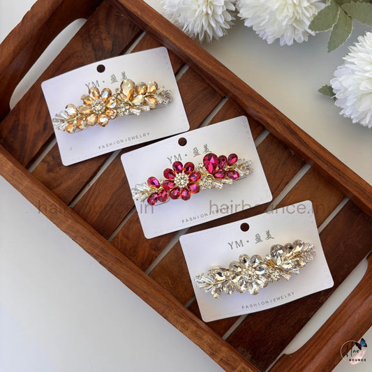 Regal Crystal Bloom Center Hair Clip