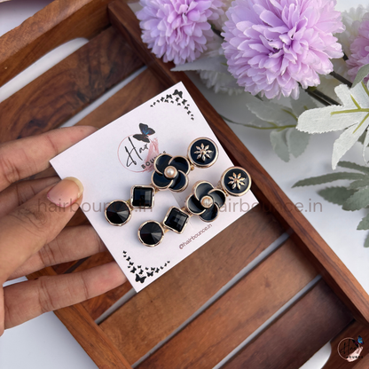 Noir Luxe Hair Clip Set