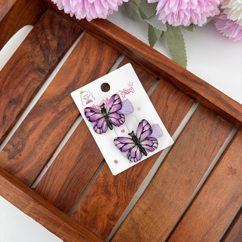 Lined Butterfly Sparkle Clips