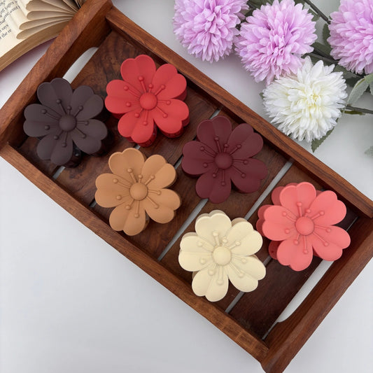 Colourful Flower Hair Claw - Medium