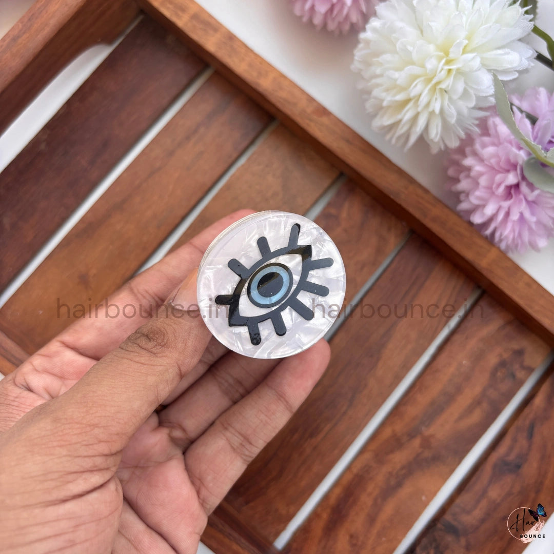 Evil Eye Marble Round Hair Claw – Medium
