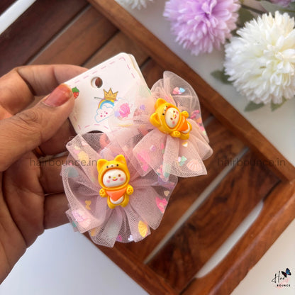 Sheer Pearl Charm Hair Rubber Bands