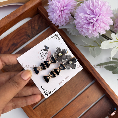 Noir Luxe Hair Clip Set