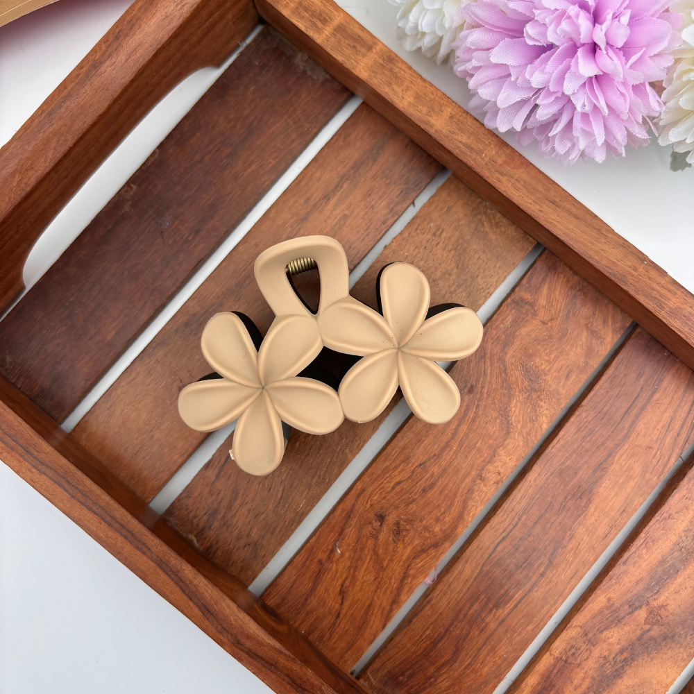 Dual Colour Plumeria Hair Claw - Large