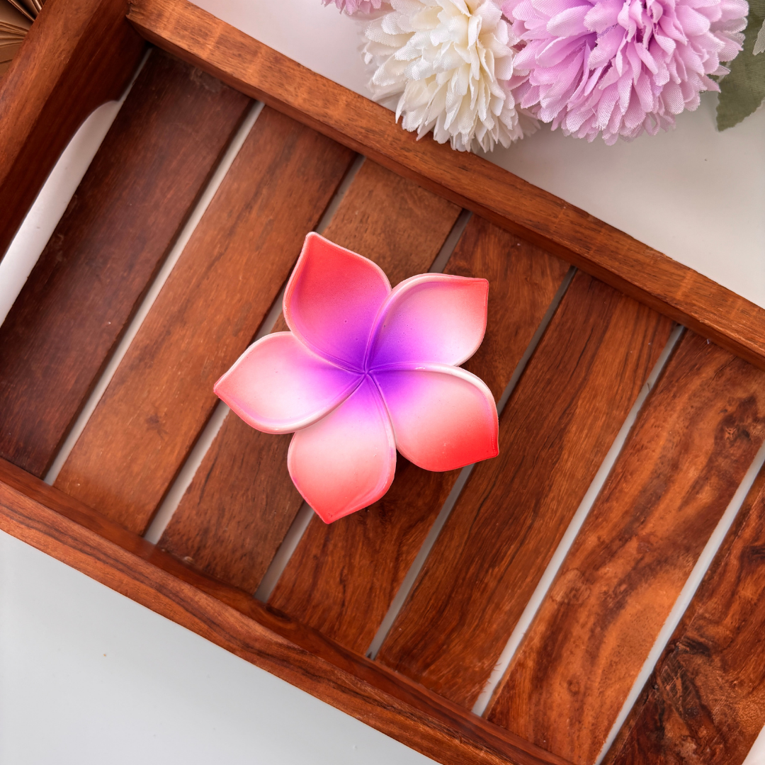 Dual Colour Matte Flower Hair Claw - Large