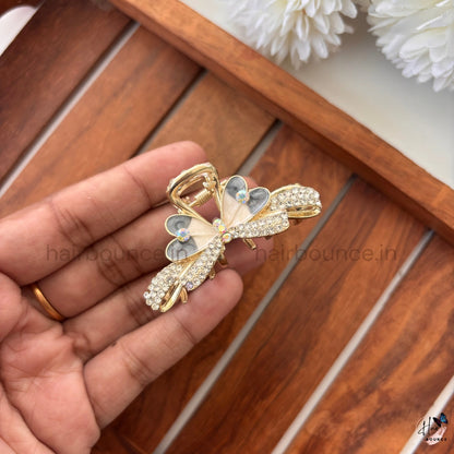 Crystal Petal Butterfly Hair Claw – Medium