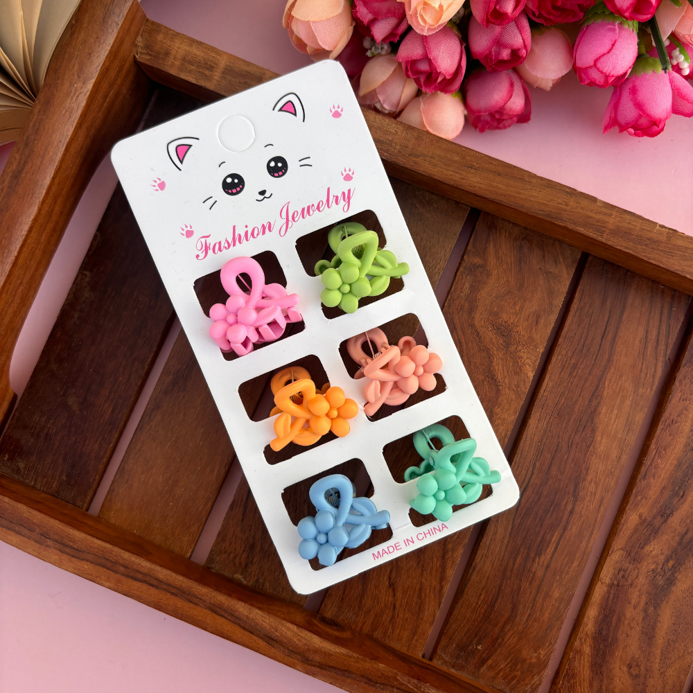 Flower Mini Claws - Pack of 6 / Assorted Colours