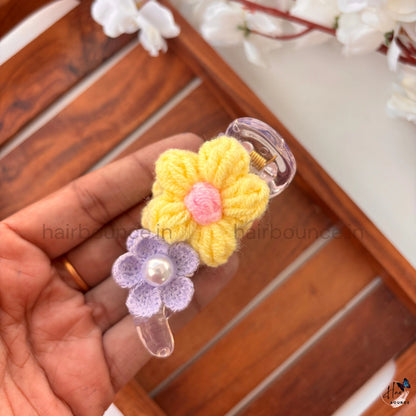 Handmade Crochet Bloom Banana Clip – Medium