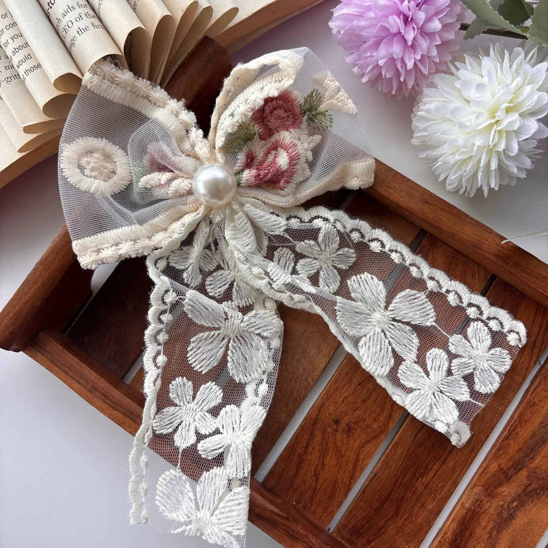 Vintage Blossom Lace Bow - Version 2