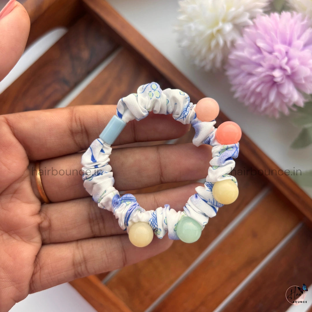 Candy Bead Fabric Scrunchie