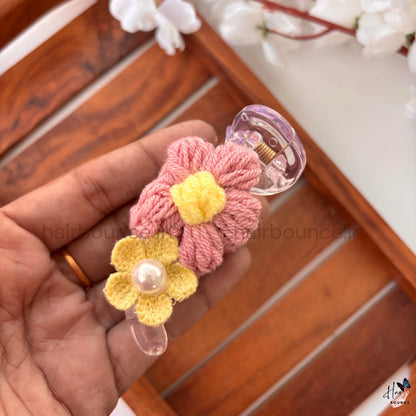 Handmade Crochet Bloom Banana Clip – Medium