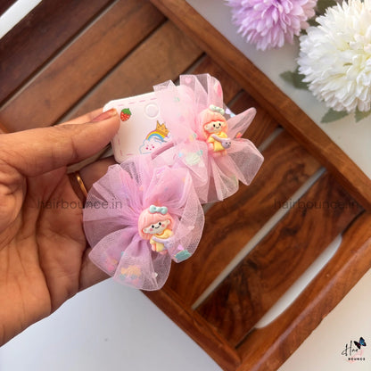 Sheer Pearl Charm Hair Rubber Bands