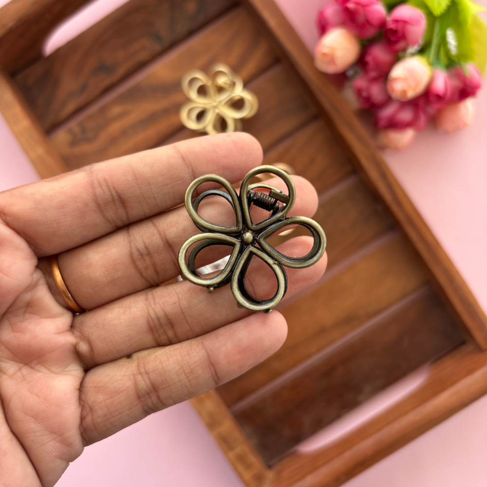 Flower Metal Hair Claw - Medium