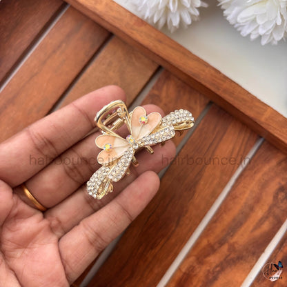 Crystal Petal Butterfly Hair Claw – Medium