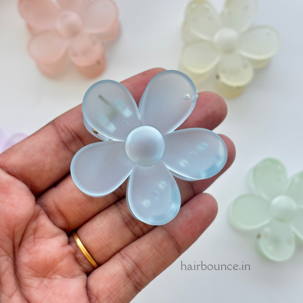 Glassy Flower Hair Claw - Medium