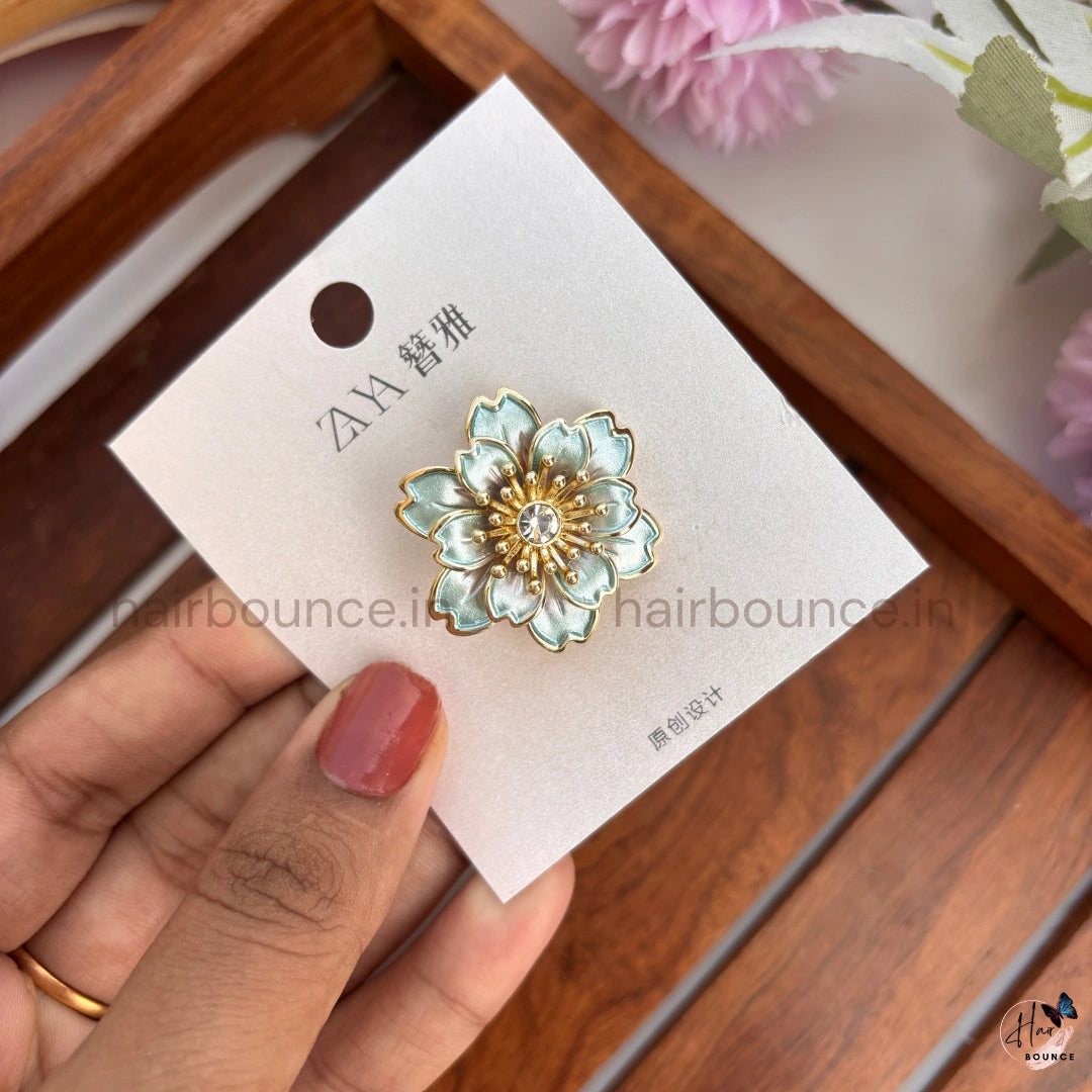 Layered Petal Flower Brooch