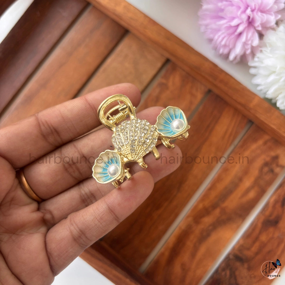 Royal Seashell Pearl Premium Metal Hair Claw – Medium