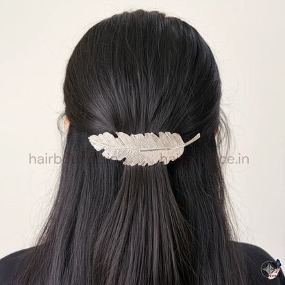 Metallic Feather Hair Clip