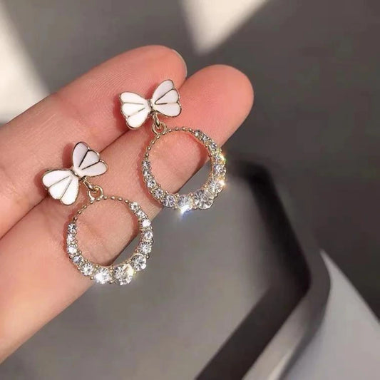 Stone Filled Bow Earrings