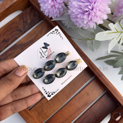 Noir Luxe Hair Clip Set