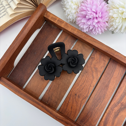 Dual Colour Rose Bloom Hair Claw - Large