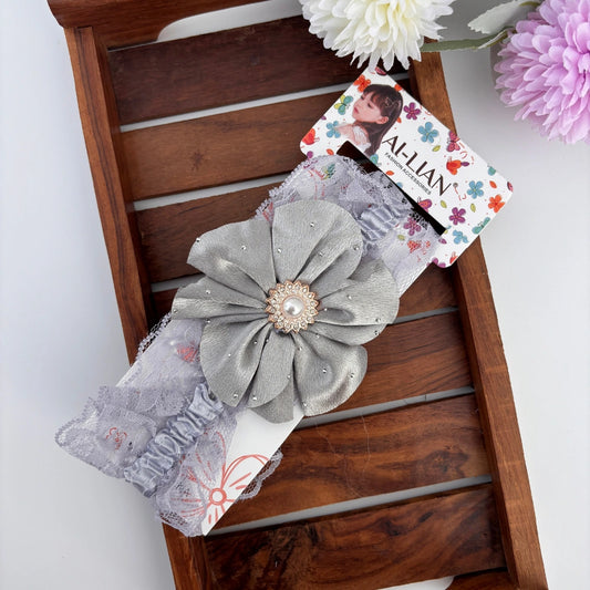Pearl Flower Lace Newborn Headband